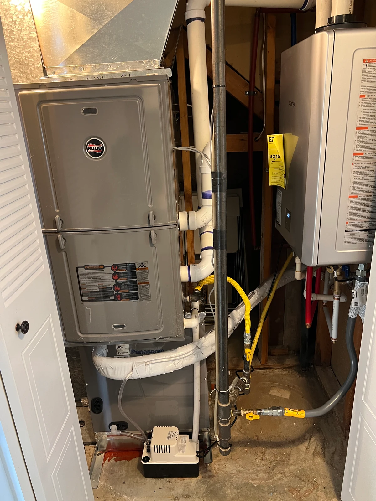 Furnace and water-heating equipment in the Richmond family home project